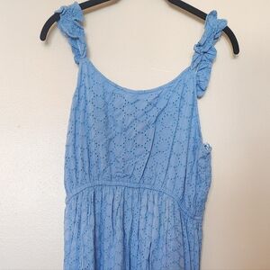 Jessica Simpson Blue Eyelet Midi Dress